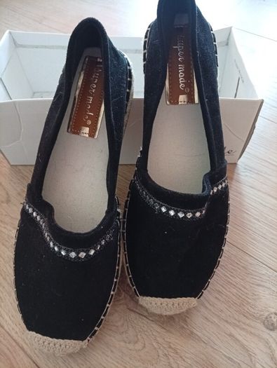 black faux suede Espadrilles size 39