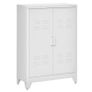 3-tier office cabinet metal storage cabinet 2 doors adjustable shelves 75 x 33 x 110 cm white Image 6