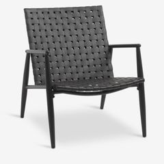 Lounge chair black leather look Edderup