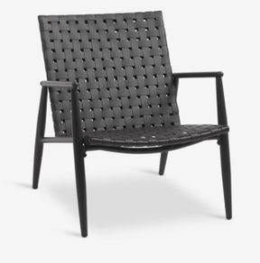 Lounge chair black leather look Edderup