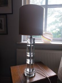 Pair of Ralph Lauren Farrah Crystal Column Table Lamps