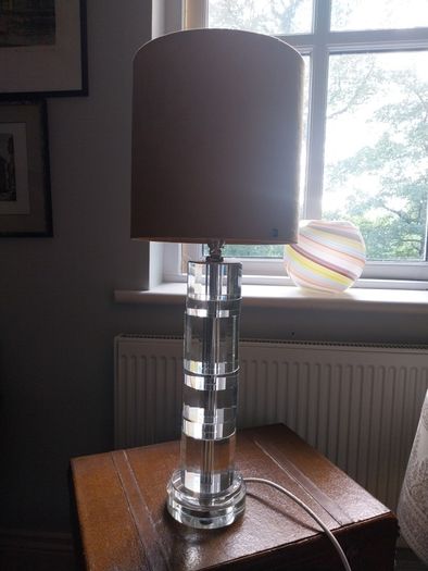 Pair of Ralph Lauren Farrah Crystal Column Table Lamps