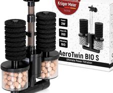 Kruger Meier AeroTwin BIO S - Internal Sponge Filter with Biological Filtration 3W, 20-60 L
