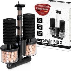 Kruger Meier AeroTwin BIO S - Internal Sponge Filter with Biological Filtration 3W, 20-60 L