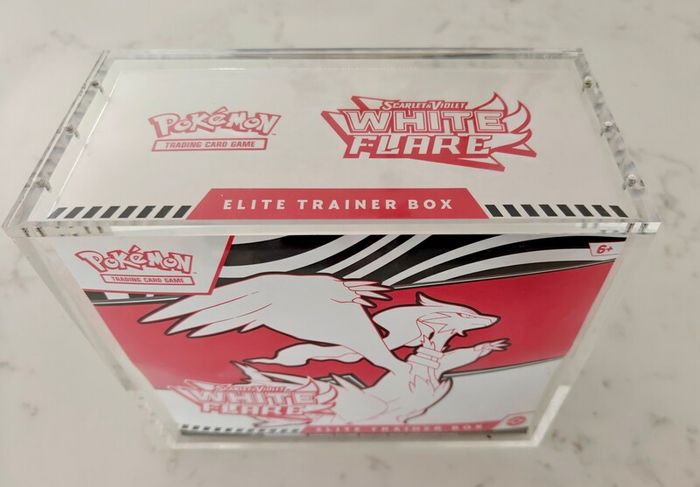 Pokemon TCG Scarlet and Violet White Flare Elite Trainer Box ETB  Sealed and Premium Magnetic Acrylic Case