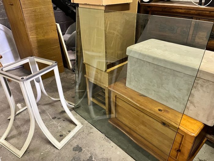 Glass topped Dining table