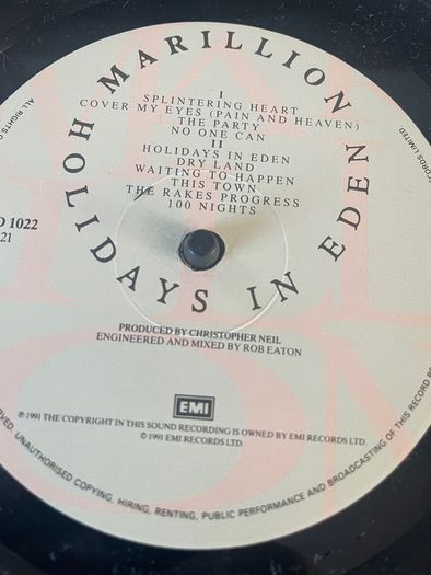 Marillion - Holidays In Eden (1991 First Press)