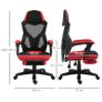 Ergonomic Office Chair Recliner w/footrest Red Image 2