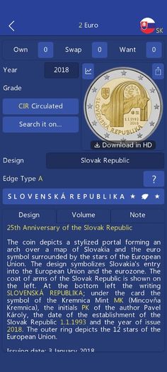 2 euro Slovakia 2018: Republic