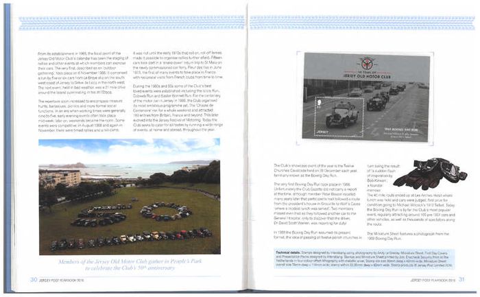 2016 Jersey Stamp Year Book (hardback) issued by Jersey Post with 28 images of contents