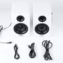 NEW SALE | Active Bluetooth 5.0 Bookshelf Speakers 60W Carbon Fiber Unit Built in 24bit DAC Dynamic 3D Surround Sound 2.0 Computer PC Monitor Gaming Speakers (Pair, White) Image 2