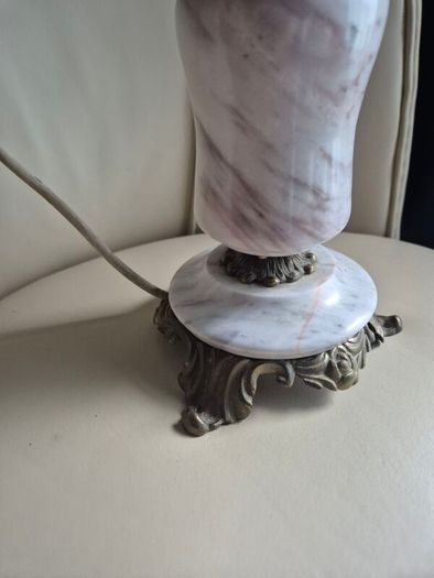 Mid Century Vintage Retro Marble gold ornate metal lamp base