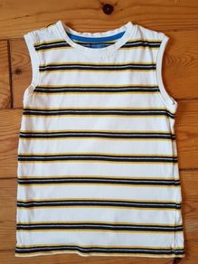Age 5-6 Sleeveless White Striped Teeshirt