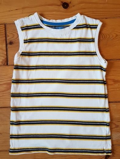 Age 5-6 Sleeveless White Striped Teeshirt
