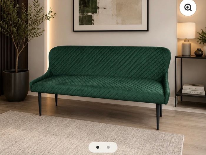 Ottawa green velvet bench and 2 matching chairs