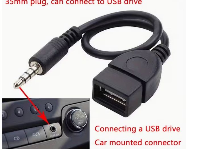 Universal USB-AUX Cable: Plug & Play, High-Speed Cat 7 3.5mm Car Audio Cable 3.5mm OTG Adapter Cable for Seamless Audio in Cars & Beyond