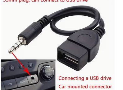 Universal USB-AUX Cable: Plug & Play, High-Speed Cat 7 3.5mm Car Audio Cable 3.5mm OTG Adapter Cable for Seamless Audio in Cars & Beyond