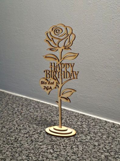 Handmade Personalised Wooden Rose