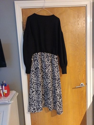 River Island  Black Fold Dreams Dress. S. M- 14-16.    B.N.W.T