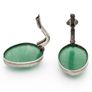Vintage Sterling Silver Green Onyx Clip On Earings Image 5