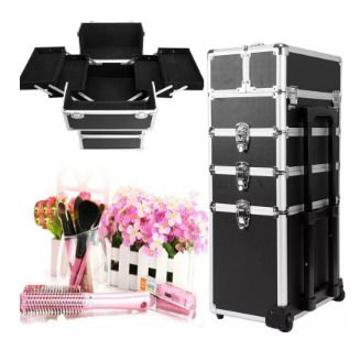 Multi-function 4 in 1 Beauty Cosmetic makeup nail hairdressing Beauty Case black Vanity Trolley