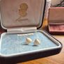 Vintage small white hypoallergenic earrings Image 2