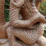Large Beautifully Hand Carved Wooden Dragon, height 16,5 inches Image 4