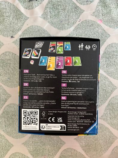 Push card board game New unused