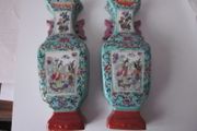 Pair of   Chinese Porcelain Turquoise vase shaped wall pocket early 20th century
