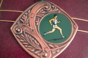 Vintage Art Deco Style Running Medal Pendant For Sale