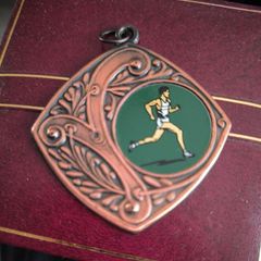 Vintage Art Deco Style Running Medal Pendant For Sale