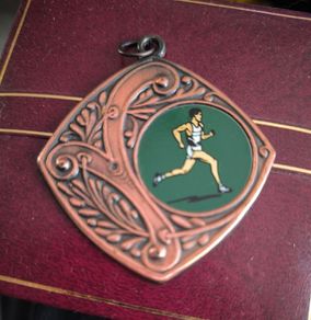 Vintage Art Deco Style Running Medal Pendant For Sale