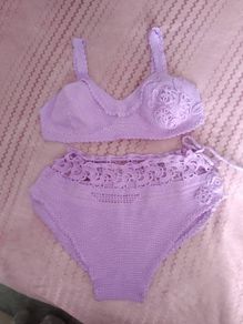 Women's Irish Crochet Lace High Waist Bikini  Swimsuit  Size 14/16