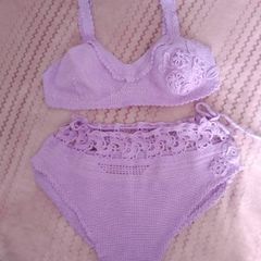 Women's Irish Crochet Lace High Waist Bikini  Swimsuit  Size 14/16