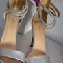 TATA silver bling ankle strap high heels Sz 38 (Fit 5UK) Image 3
