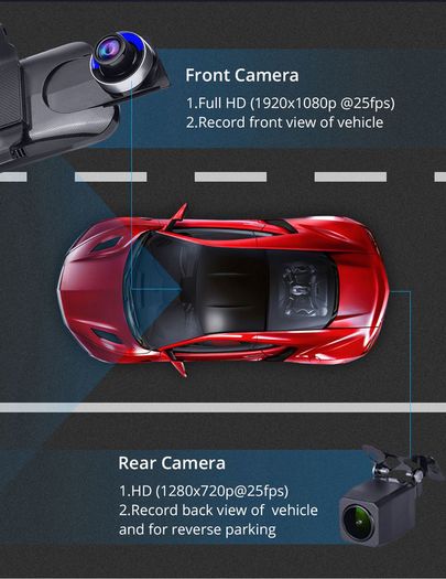 4g Car Dash Camera Dvr Rearview Mirror 4g Gps Navigation