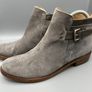 Jigsaw Ankle Boots Grey Suede Size 39 UK 6 - Zip and Buckle - Leather Sole Image 2