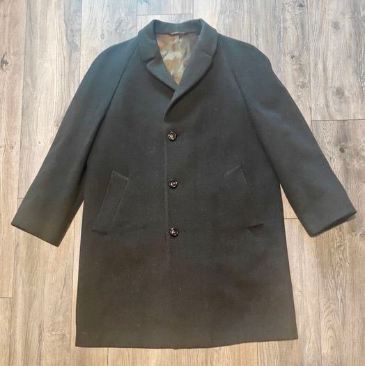 Vintage Burton Tailored Men's Lambswool Overcoat Made in England Brown