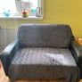 Two Black Leather 2-Seater Couches Image 4