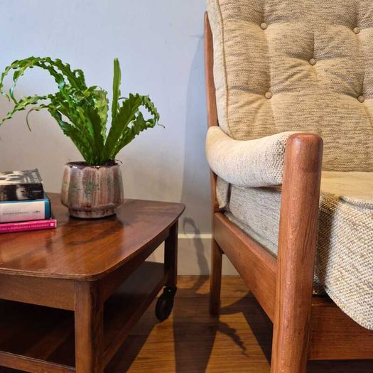 Vintage Mid-Century Modern High-Back Lounge Chair