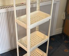 White storage shelves sturdy plastic