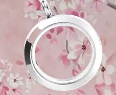 Silver tone floating locket pendant