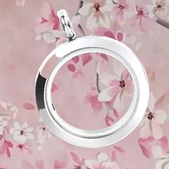 Silver tone floating locket pendant