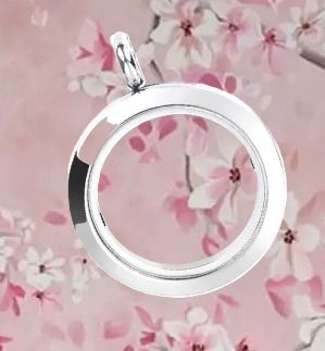 Silver tone floating locket pendant