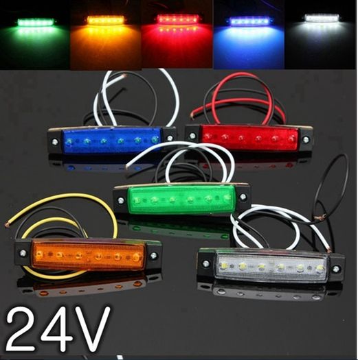 24V  6SMD LED Side Marker Indicator Light Lamp For Motorcycle Auto Bus Truck Trailer Lorry
