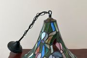 Vintage tiffany style stained glass ceiling pendant light ready to hang