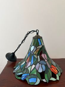 Vintage tiffany style stained glass ceiling pendant light ready to hang