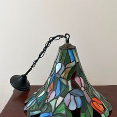 Vintage tiffany style stained glass ceiling pendant light ready to hang