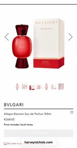Bulgari Allegra Baciami 100ml niche parfum for her
