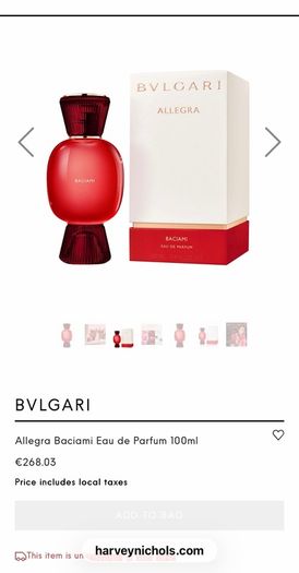 Bulgari Allegra Baciami 100ml niche parfum for her
